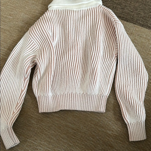 Eleventy Cream and Pink Ribbed Knit Sweater - Picture 6 of 6